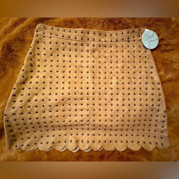 Studded Beige Skirt - Picture 5 of 6